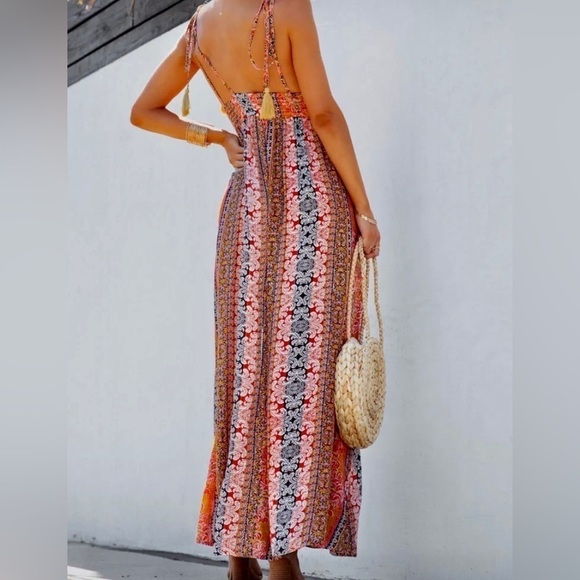 Karina Bohemian Backless Tassel Maxi Dress - Picture 6 of 9